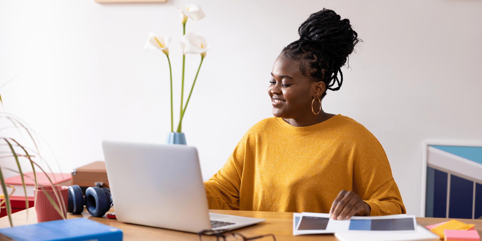 woman in tech working from home